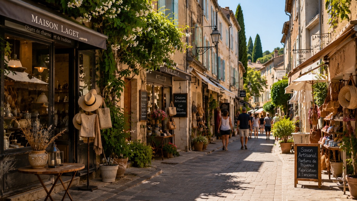 Une rue commerçante avec plusieurs boutiques de proximité
